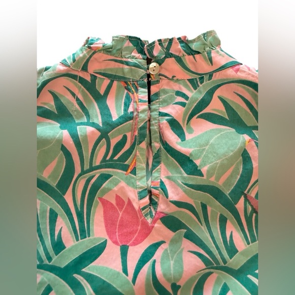 Banjanan Bulbul Tulip & Bird Print Mini Dress Size Small - Picture 12 of 13